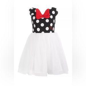 Little Girls Disney Minnie Mouse Polka Dot & Mesh Dress